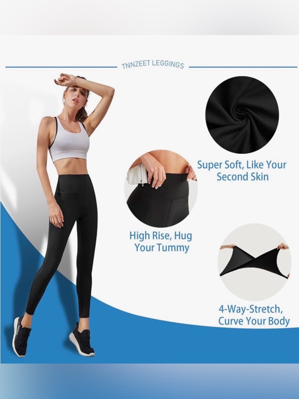 ⚡️SALE⚡️ Black High Waisted Leggings | Tummy Control  | Non See Through Stretchy - Picture 3 of 9